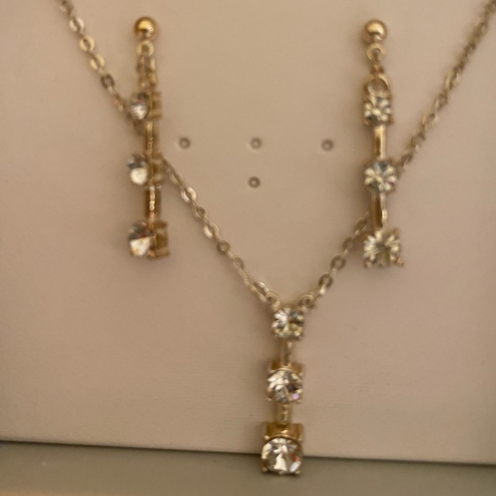 Never used earring and necklace combination